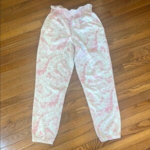 Steve Madden Tie-Dye Joggers - Pink and White Womens Size Medium